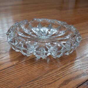 Vintage Heavy Crystal Ashtray or Candy Dish 8"